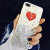 MobileNerds Glitter Powder Love Heart Phone Cases For Apple Iphone 6 6s 6 Plus 6s Plus iPhone 7 7 Plus 4.7