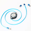 3 in 1 Flexible Retractable Stretch Fast Charge Data USB Cable