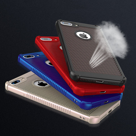 Honeycomb Back Cover Heat Dissipation Cooling Housing 360 Phone Cases For iPhone 7 7 Plus 6 6s Plus
