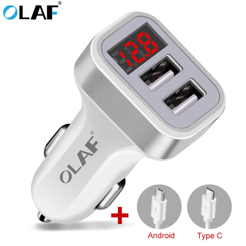 Olaf Digital Display Car Dual Port USB Adapter 2.1A