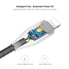 Magnetic Zinc Alloy Nylon Braided Apple Lightning-to-USB Charge-and-Sync Cable LED