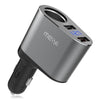 MEIYI Quick Charge 3.0 Dual USB Car Charger with Cigarette Lighter Power Socket Adapter