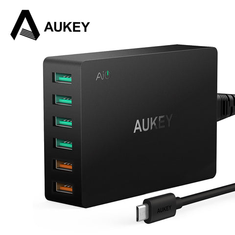 Aukey 60W USB Quick Charge 3.0 6-Port USB Mobile Phone Charger