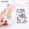 Flower Leaf Design Case Pineapple Marble Cover Cases For iPhone X iPhone 8 8 Plus iPhone 7 7 Plus iPhone 6 6s Plus 5 5S SE